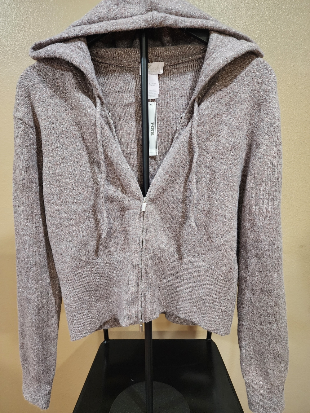 PINK Victoria's Secret Hooded Zip Cardigan - Heather Gray
